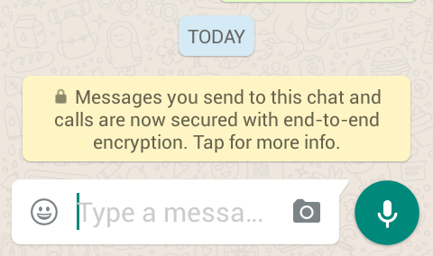 WhatsApp end to end encryption